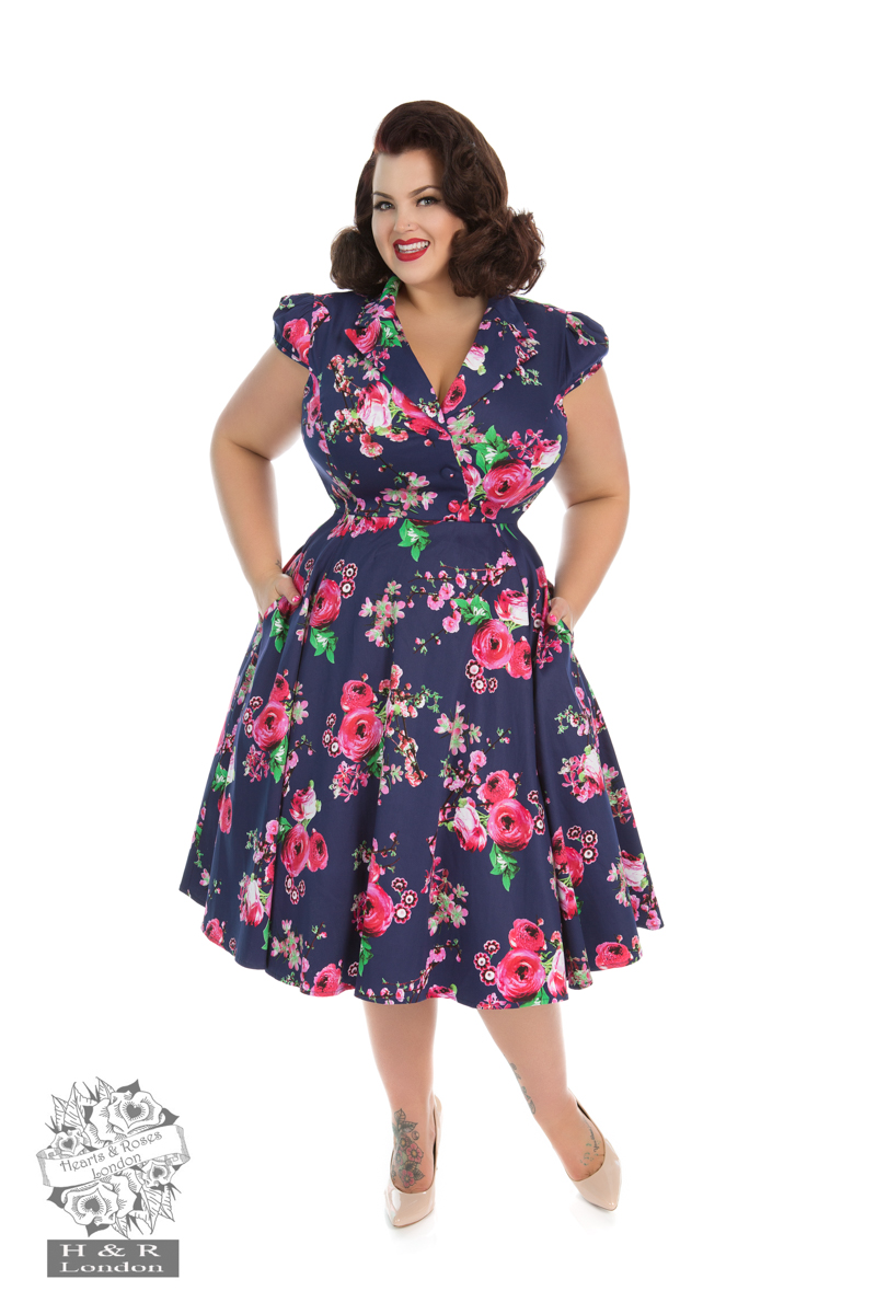 Midnight Garden Floral Tea Dress